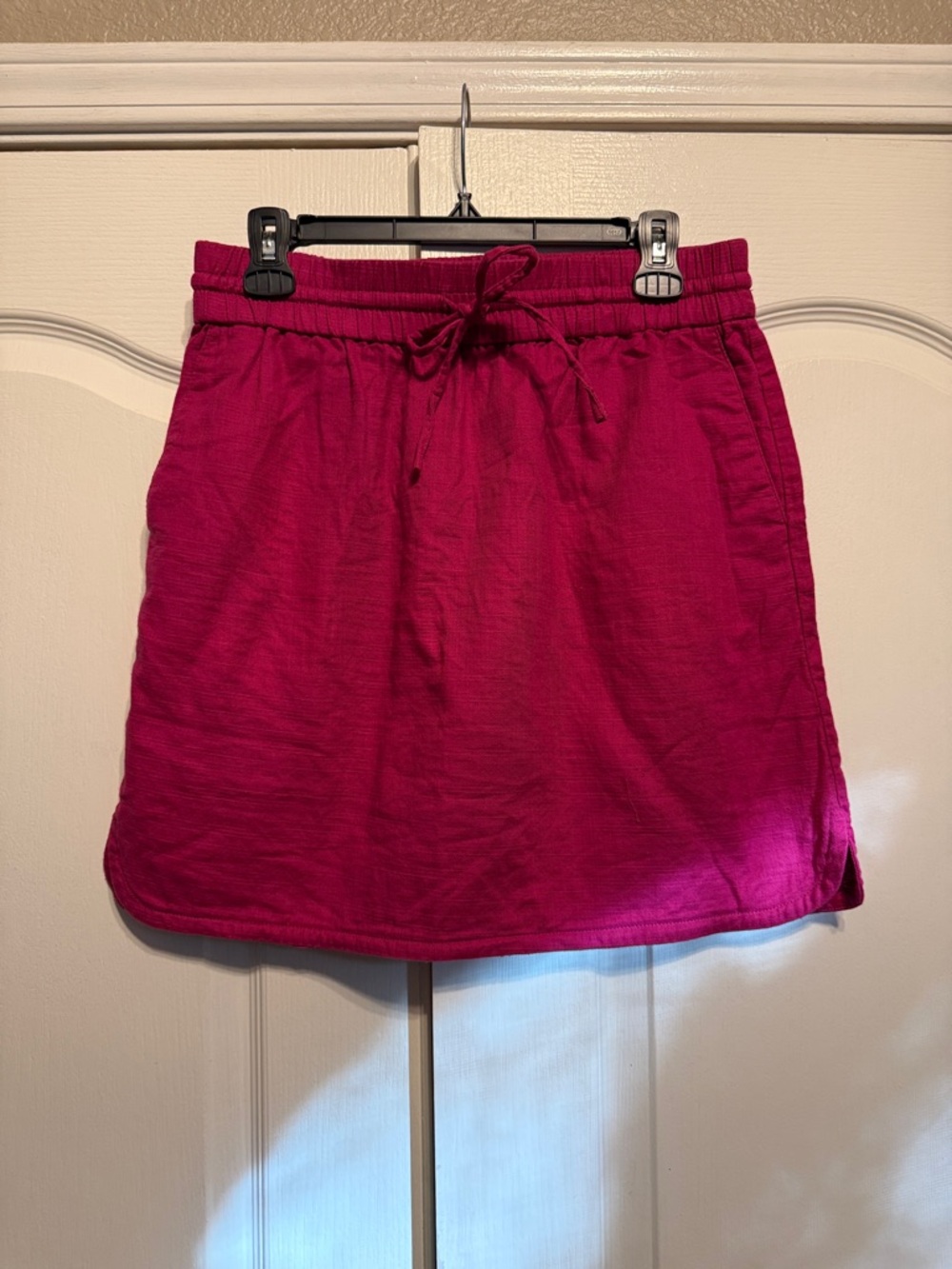 LOFT Drawstring Mini Skirt in Fuchsia Pink